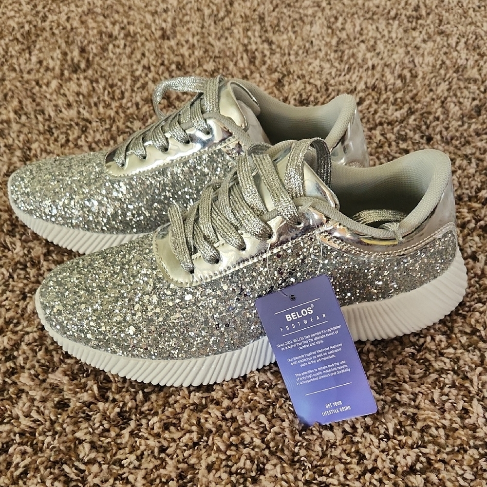 Women's Silver Glitter Sneakers